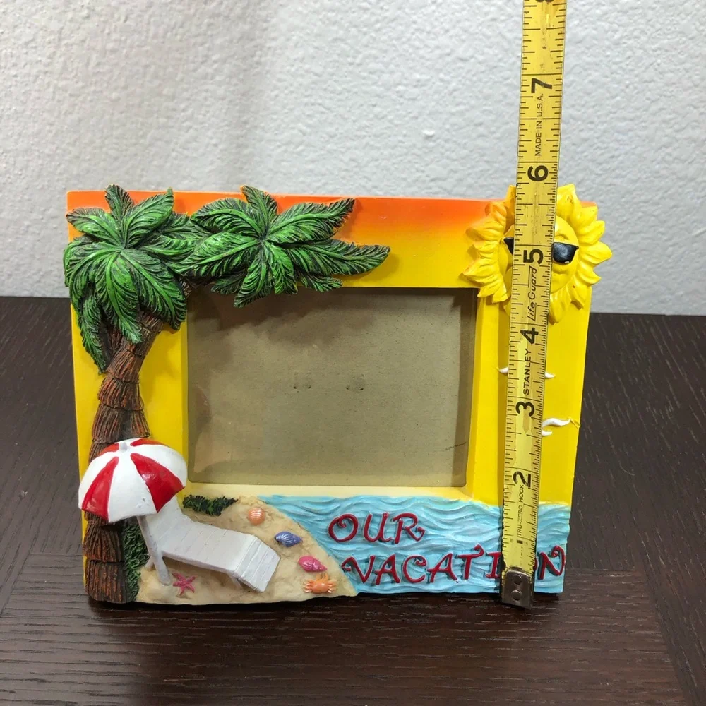 Bundle of 3 Resin Colorful 3D Art Vacation Picture Frames